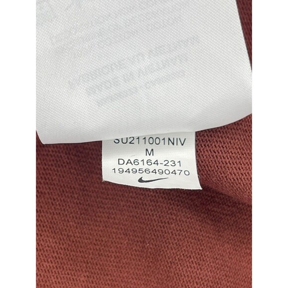 NIKE Ankle Cropped Wide Leg Sweatpants Womens MED Burgundy Drawstring Loungewear - Picture 6 of 6